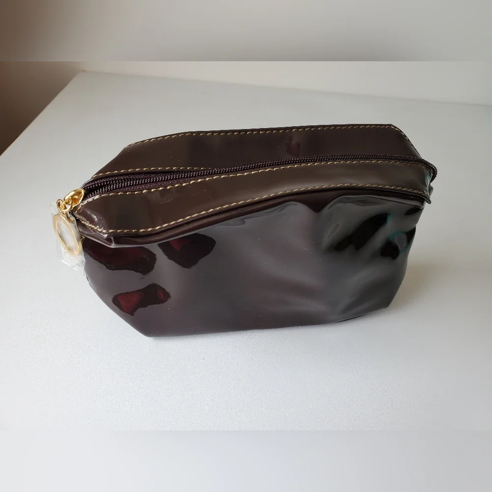 Estée Lauder | Dark Burgundy/Brown Travel Cosmetics Makeup Pouch NWOT